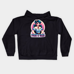 Empowering Women in Games: Vintage Pin-Up Girl Kids Hoodie